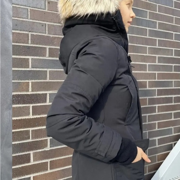 BANCROFT Black Parka with Faux Fur Hood - Picture 2 of 13